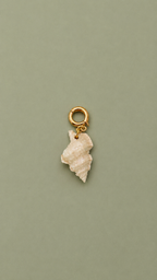 Charm ceramico con cierre dorado de acero inoxidable